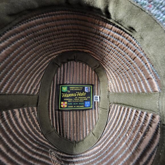 Hanna Hats Of Donegal Town Of Ireland Pure New Wool L Handcrafted Walking Tweed - Picture 6 of 10